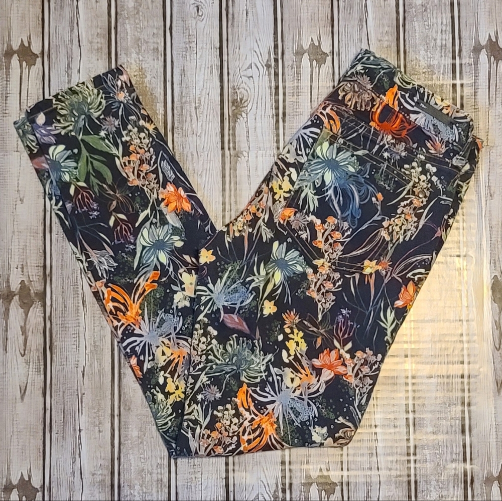 Pilcro & The Letterpress Sz 26 Mid Rise Skinny Floral Patterned Jeans